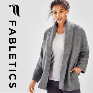 Fabletics Gray Vanessa Quilted Cardigan Winter wear Large preowned